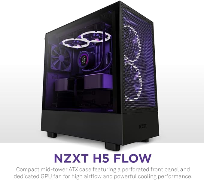 NZXT H5 Flow Edition ATX Mid Tower Case Black NZXT H5 Flow Edition ATX Mid Tower Case Black